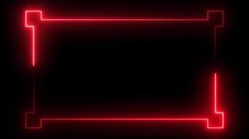 fundo de borda de quadro neon vermelho com linhas brilhantes - animação de vídeo video