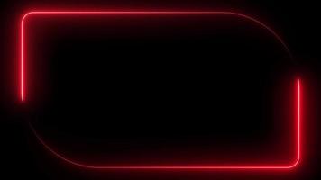 fundo de borda de quadro de néon vermelho com linhas brilhantes - animação de vídeo video