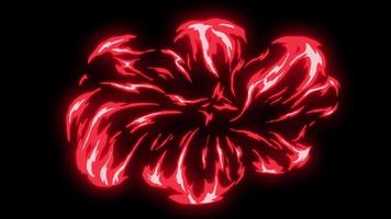 Red comic flaming fire effects transitions on black background. Cartoon animation
