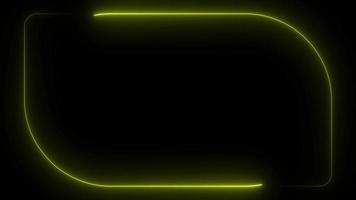 fundo de borda de quadro neon amarelo com linhas brilhantes - animação de vídeo video