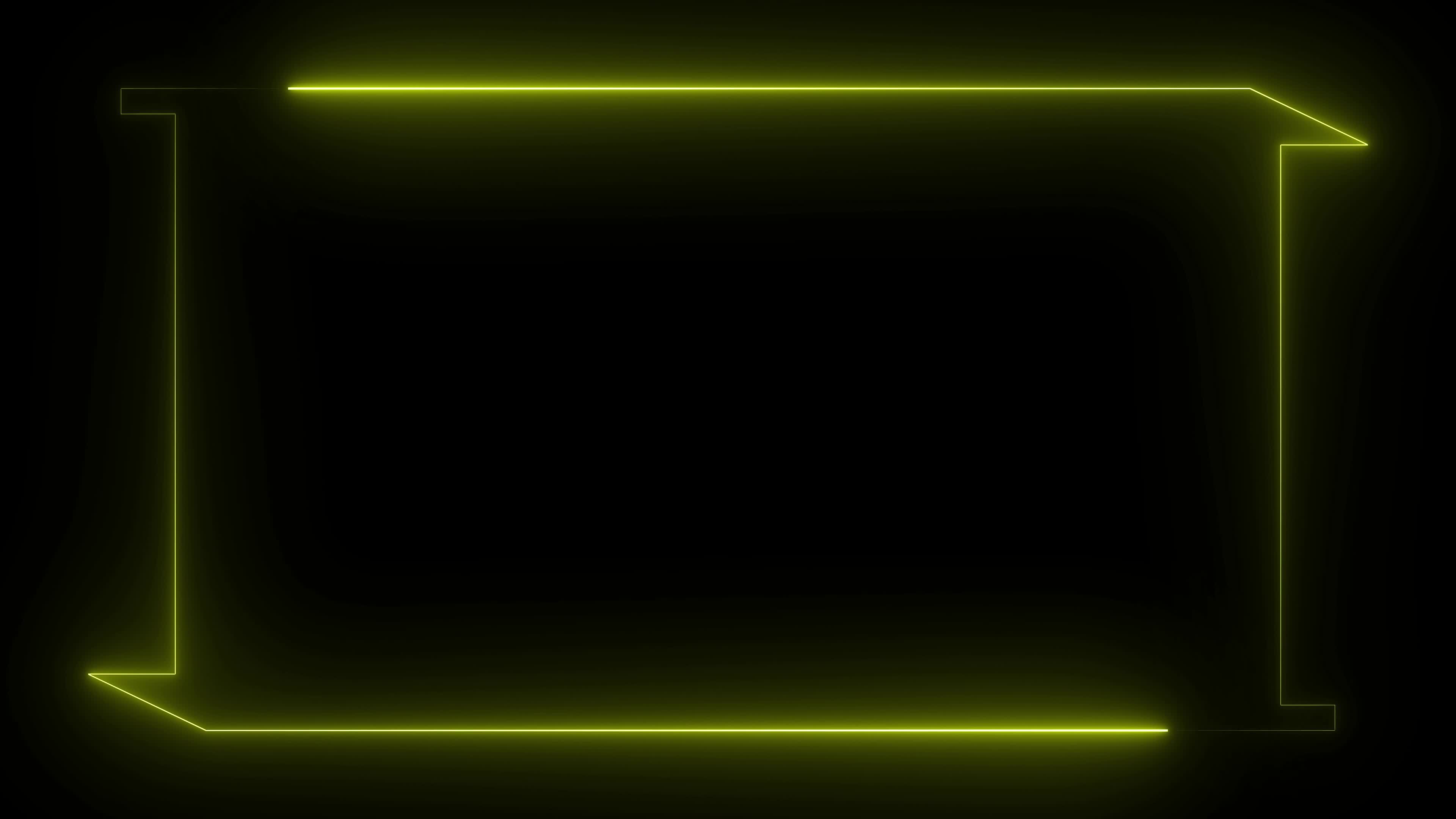 Yellow Neon Border Green Screen Overlay Motion Graphics 4K 30fps Copyright  Free 