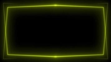 gelber neonrahmenrandhintergrund mit leuchtenden linien - videoanimation video