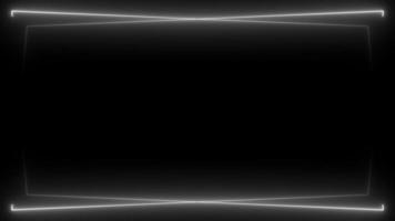 bianca neon telaio confine sfondo con raggiante Linee - video animazione