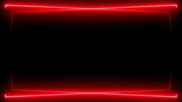 fondo de borde de marco de neón rojo con líneas brillantes - animación de video
