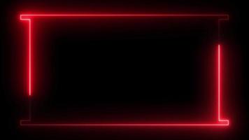 fundo de borda de quadro de néon vermelho com linhas brilhantes - animação de vídeo video