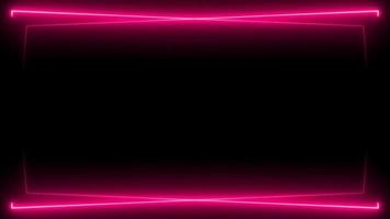 rosa neon telaio confine sfondo con raggiante Linee - video animazione