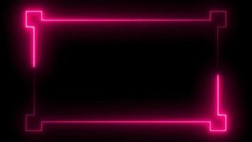 rosa neonrahmenrandhintergrund mit leuchtenden linien - videoanimation video