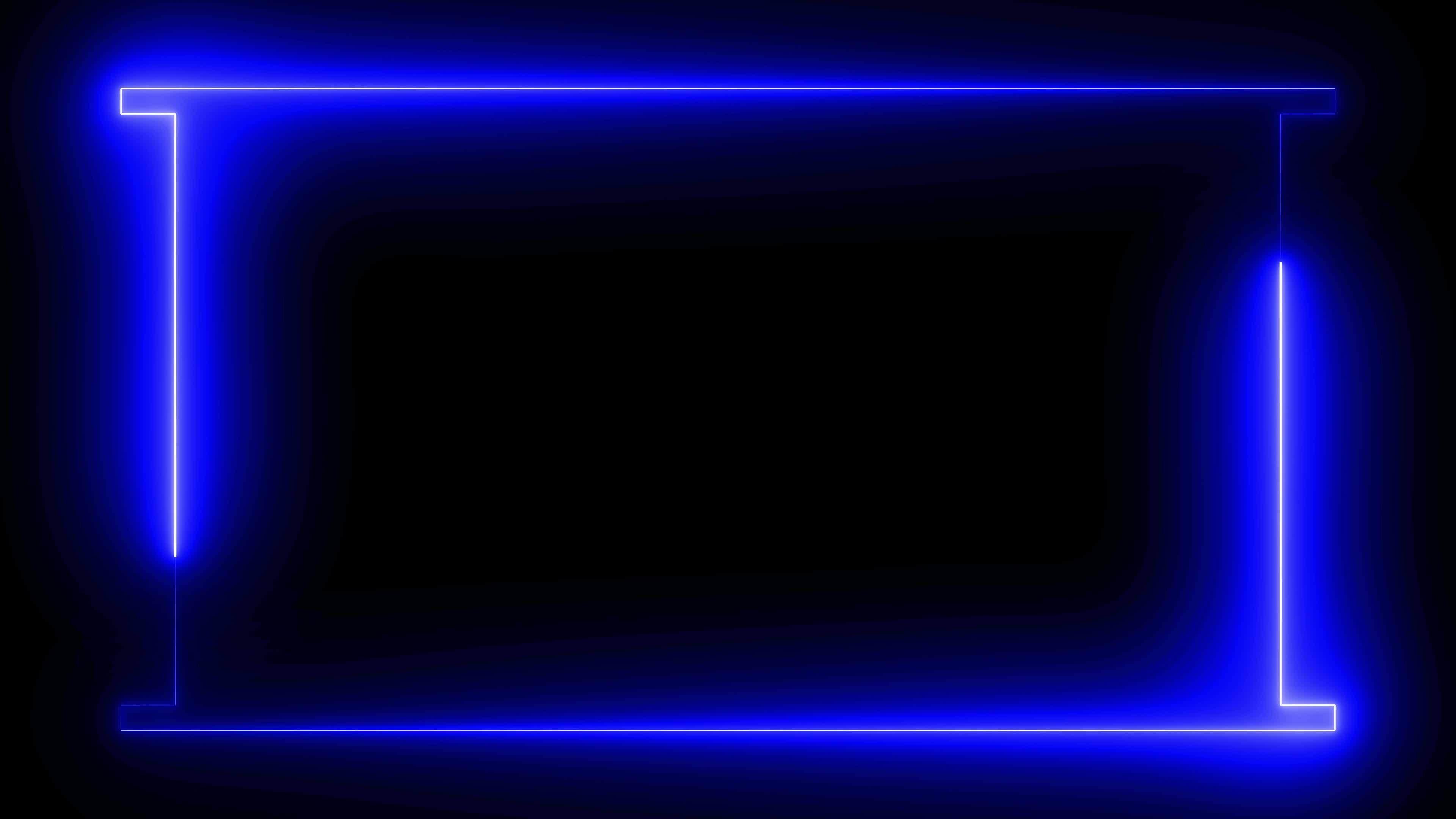 Blue neon frame border background with glowing lines video animation