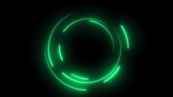 animation de cadre néon cercle vert sur fond noir