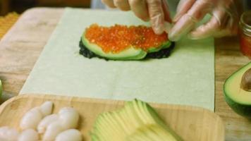 Combination of sushi and burritos. Litchi is also used for aftertaste. video