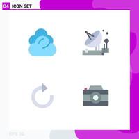 Modern Set of 4 Flat Icons and symbols such as climate arrow storage parabolic refresh Editable Vector Design Elements
