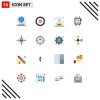 16 Flat Color concept for Websites Mobile and Apps achievements target letter watch health Editable Pack of Creative Vector Design Elements