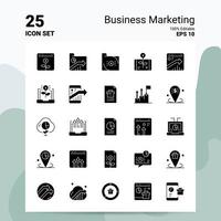 25 Business Marketing Icon Set 100 Editable EPS 10 Files Business Logo Concept Ideas Solid Glyph icon design vector