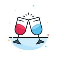 Drink Alcohol Juice Romantic Couple Abstract Flat Color Icon Template vector