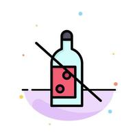 Alcohol Bottle Forbidden No Whiskey Abstract Flat Color Icon Template vector