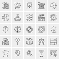 25 iconos de negocios universales vector ilustración de icono creativo para usar en proyectos relacionados con la web y dispositivos móviles