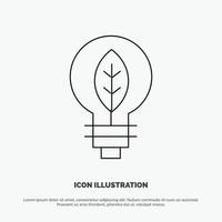 Nature Of Power Bulb Line Icon Vector