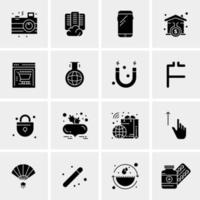 16 iconos de negocios universales vector ilustración de icono creativo para usar en proyectos relacionados con la web y dispositivos móviles