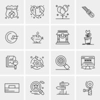 16 iconos universales de negocios vector ilustración de icono creativo para usar en proyectos relacionados con la web y dispositivos móviles