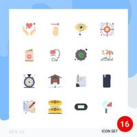 16 Universal Flat Colors Set for Web and Mobile Applications business card target curious goal mark Editable Pack of Creative Vector Design Elements