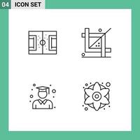 Line Pack of 4 Universal Symbols of field programing pitch crop graduate Editable Vector Design Elements