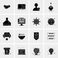 16 iconos universales de negocios vector ilustración de icono creativo para usar en proyectos relacionados con la web y dispositivos móviles