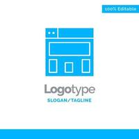 Graphics Design Layout Blue Solid Logo Template Place for Tagline vector