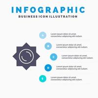 sol sol grecia icono sólido infografía 5 pasos presentación fondo vector