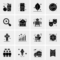 16 iconos universales de negocios vector ilustración de icono creativo para usar en proyectos relacionados con la web y dispositivos móviles