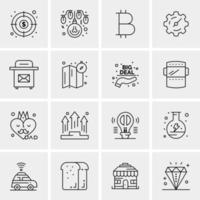 16 iconos de negocios universales vector ilustración de icono creativo para usar en proyectos relacionados con la web y dispositivos móviles