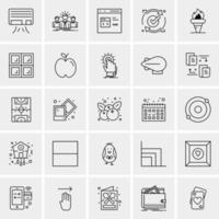 25 iconos de negocios universales vector ilustración de icono creativo para usar en proyectos relacionados con la web y dispositivos móviles