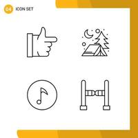 Set of 4 Modern UI Icons Symbols Signs for done entrance adventure key swing Editable Vector Design Elements