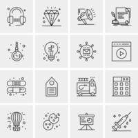 16 iconos universales de negocios vector ilustración de icono creativo para usar en proyectos relacionados con la web y dispositivos móviles