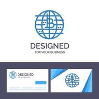 Creative Business Card and Logo template Future Money Bitcoin Block chain Crypto currency Decentralized Vector Illustration