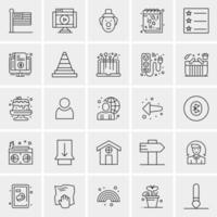 25 iconos de negocios universales vector ilustración de icono creativo para usar en proyectos relacionados con la web y dispositivos móviles