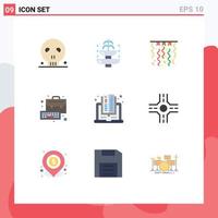 User Interface Pack of 9 Basic Flat Colors of computer keyboard tourist management business Editable Vector Design Elements