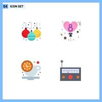 4 Creative Icons Modern Signs and Symbols of ball time balloon break equipment Editable Vector Design Elements