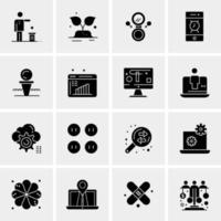 16 iconos de negocios universales vector ilustración de icono creativo para usar en proyectos relacionados con la web y dispositivos móviles