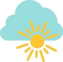 nube naturaleza primavera sol color plano icono vector icono banner plantilla