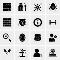 16 iconos de negocios universales vector ilustración de icono creativo para usar en proyectos relacionados con la web y dispositivos móviles