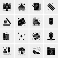 16 iconos de negocios universales vector ilustración de icono creativo para usar en proyectos relacionados con la web y dispositivos móviles