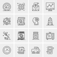 16 iconos de negocios universales vector ilustración de icono creativo para usar en proyectos relacionados con la web y dispositivos móviles