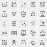 25 iconos de negocios universales vector ilustración de icono creativo para usar en proyectos relacionados con la web y dispositivos móviles