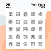 25 Web Pack Icon Set 100 Editable EPS 10 Files Business Logo Concept Ideas Line icon design vector