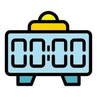 Digital alarm clock icon color outline vector