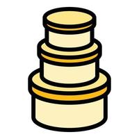 Round box icon color outline vector