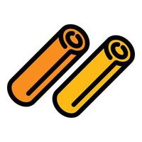 Roll cinnamon sticks icon color outline vector