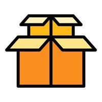 Cargo box icon color outline vector