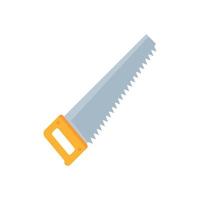 Hand saw tool icon flat isolated vector