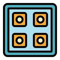 Plastic ice tray icon color outline vector